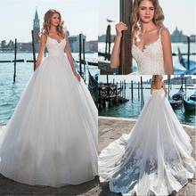 Sexy V-neck Princess Lace-up Back Court Train Beadings Applique Lace Wedding Dress 2021 Ball Gown vestido de noiva 2024 - buy cheap