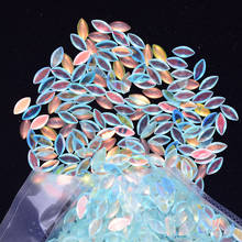Decoración de uñas de cristal de ópalo 3D, diamantes de imitación AB, Color, 100 Uds./lote, gradiente de cristal, Ojo de caballo, forma ovalada 2024 - compra barato