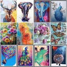 5D Diy Diamond Painting Kit Blue Peacock Elephant Mosaic Dandelion Animal Diamond Embroidery Rhinestone Wall Art Home Decoration 2024 - buy cheap