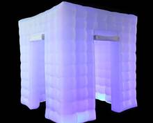 Accept custom 8ft*8ft Inflatable photo booth with led strips with two doors and inflatable wall in size 8*10ft 2024 - buy cheap