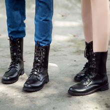 XEK 2019 New Arrival Combat Military Boots Women's Motorcycle Gothic Punk Combat lovers Boots Female Shoes YYJ75 2024 - buy cheap