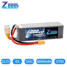 Zeee Lipo Battery 22.2V 6000mAh 100C XT90 Plug 6S RC Lipo Battery for Drone Racing FPV Helicopter Car Boat Truck 2024 - buy cheap