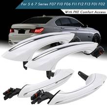 4X White Outer Outside Exterior Comfort Access Door Handle Set For-BMW 5 6 7 Series F07 F10 F11 F06 F12 F13 F01 F02 F03 2024 - buy cheap