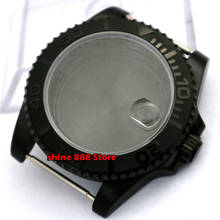 Capa de vidro pvd mineral endurecido para homens, mais nova capa de relógio masculina com 40mm de aço inoxidável, ideal para miyota 82 nh35, nh36 2024 - compre barato