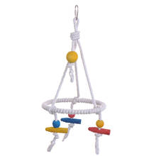 Brinquedos de pássaro cordas de cânhamo brinquedo de papagaio de estimação redondo engraçado balanço pendurado brinquedo corda pendurar poleiro papagaio gaiola brinquedo pássaro jogando natal 2024 - compre barato