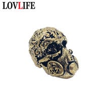 Pure Copper Punk Skull Knife Beads Vintage Locomotive Gas Mask Umbrella Rope Flashlight EDC Tool DIY Key Chain Pendant Accessory 2024 - buy cheap