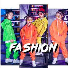 Hip Hop Clothes For Kids/Boy/Girl Neon Green Suit Long Sleeve Street Dance Drumming Performance Hiphop Dance Costume hotsale 2024 - buy cheap