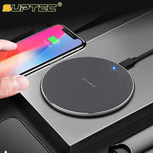 SUPTEC Wireless Charger for iPhone XS Max X 8 Plus 10W Qi Fast Wireless Charging Pad for Samsung Galaxy S10 S9 Plus Note 9 8 2024 - buy cheap