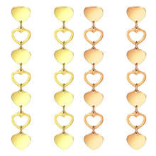 2021 venda moda jóias simples longo titânio aço em forma de coração brincos de cristal de swarovskis 2 cores caber feminino 2024 - compre barato