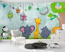 Beibehang пользовательские фото обои современный ручной росписью мультяшная, с изображением животного мира детская комната роспись ТВ диван фон 3d обои 2024 - купить недорого