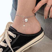 Exquisite Anklet Japan Korean Simple "Lucky" S925 Silvery Jewelry For Women Outer Banks Party Fashion Foot Chain Birthday Gifts 2024 - buy cheap