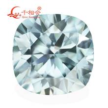 blue color  cushion shape dia mond cut Sic material  Moissanites loose stone 2024 - buy cheap