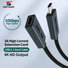 Удлинительный кабель HD 4K 60 Гц PD 5A USB3.1 Type-C 100 Вт USB-C Gen 2 10 Гбит/с, Удлинительный шнур для Macbook, Nintendo Switch, Samsung Laptop 2024 - купить недорого