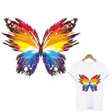 Pegatinas térmicas para ropa de mujer, apliques de mariposa, camiseta, ropa, rayas de flores, pegatina de mariposa 2024 - compra barato