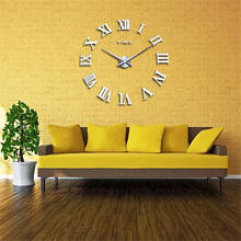 3d relógio de parede espelho adesivos de parede removível 4 cores auto-adesivo arte decalque relógios de parede decoração da sua casa sala de estar quartzo agulha 2024 - compre barato
