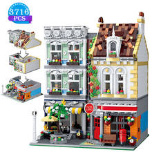 Creative Commercial Street View Series European Style Post Office Model Building Block Toys Adult Birthday Gifts 2024 - buy cheap