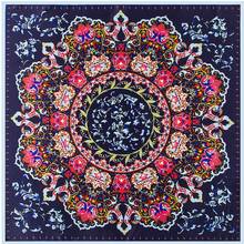 100cm Square 100% Silk Scarf Women Scarf Scarf Porcelain Flower Design NeckerChief Silk Bandana Small Square Silk Scarf 2024 - buy cheap