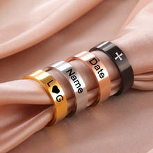 Skyrim-anillo personalizado de acero inoxidable para hombre y mujer, joyería de moda, Color dorado, nombre, fecha, texto, regalo de aniversario 2024 - compra barato