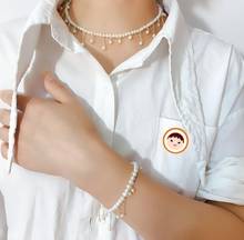 Новое поступление, ожерелье и браслет из натурального жемчуга в стиле барокко, Классический женский комплект ювелирных изделий, ожерелье-чокер ручной работы, очаровательный подарок для девушки 2024 - купить недорого