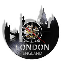 Great Britain Tower of London City Skyline Vinyl Record Wall Clock England Cityscape Black Music Album Wall Watch Travel Gift 2024 - buy cheap