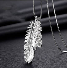 LWMMD Simple Classic pendant Necklace Feather Necklace Long Sweater Chain Statement Jewelry choker Necklace for Women 2024 - buy cheap