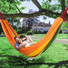 200x150cm Portable Camping Hammock Outdoor Folding Striped Hanging Chair Leisure Sleeping Hammock Travel Double Hanging Bed 2024 - buy cheap