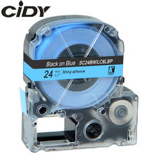 CIDY 24mm Black on Blue SC24BW/LC-6LBP9 LC-6LBP LC 6LBP LC6LBP compatible label tapes for kingjim printers for LW300 LW400 SR150 2024 - buy cheap