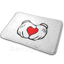 Sweet Heart! Mat Rug Carpet Anti-Slip Floor Mats Bedroom Heart Love Mickey Cartoon Animated Movie Hands 2024 - buy cheap