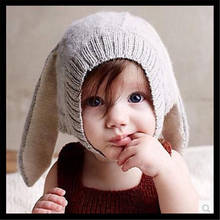 Funny Children Long Ears Bunny Hats For Boys Girls Baby Newborn Hats Baby Kids Knitted Hood 2024 - buy cheap