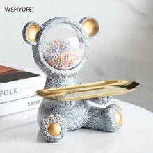 Creative Resin Cute Bear Porch Key Storage Decoration Door Home Storage Box Student desktop Stationery Storage Decoration crafts 2024 - buy cheap