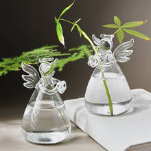 Прозрачная стеклянная ваза, гидропонный Террариум, цветочный горшок для растений, прозрачная стеклянная ваза в форме ангела для цветов, милая Организация цветов, посуда 2024 - купить недорого