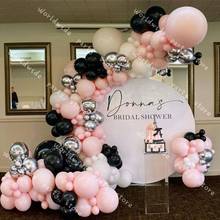 Macaron preto rosa chá de fraldas festa de aniversário balão guirlanda arco evento balões de casamento crianças adulto 1st decoração 2024 - compre barato