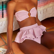 Bikin-traje de baño de estilo brasileño para mujer, conjunto de Bikinis con Top grueso y sexi, ropa de playa para verano 2024 - compra barato