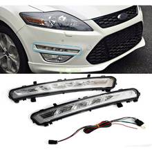 Автомобильные аксессуары для 2011 2012 2013 Ford MONDEO 2x LED DRL дневные ходовые дневные противотуманные фары 2024 - купить недорого