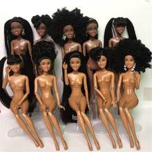 Игрушка африканская кукла, американские кукольные аксессуары суставы тела, может менять голову, ногу двигаться, африканская темнокожая девушка подарок, ролевая игрушка для малыша 2024 - купить недорого