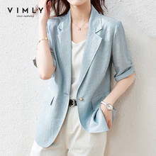VIMLY Summer Women Blazers Elegant Notched Solid Coats and Jackets Casual Business Blazer Minimalism Coat Female Suit F7138 2024 - buy cheap