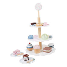 Cupcakes de madeira coloridos crianças fingir jogar comida cozinha brinquedo bolo torre jogo conjunto 2024 - compre barato