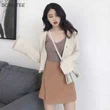 Sweaters Women Solid Long Sleeve V-Neck Casual Loose Female Cardigan Knitting Lazy Fashion Korean Style Autumn All-match Soft 2024 - buy cheap