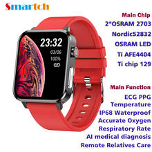 Ecg-relógio inteligente, unissex, android, ios, ip68, monitoramento de pressão arterial, temperatura, fitness 2024 - compre barato