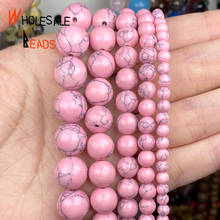 Cuentas redondas sintéticas de color turquesa para fabricación de joyas, espaciador para pulsera Diy, accesorios, venta al por mayor, 4/6/8/10/12mm 2024 - compra barato