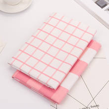 50*150cm Pink Large Grid Cotton Fabric Fine Grid Cotton Canvas Sofa Pillow Tablecloth Curtain Door Curtain Picnic Fabric 2024 - buy cheap