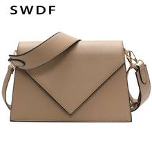 SWDF Новая модная повседневная квадратная сумка 2020 Новая высококачественная женская дизайнерская сумка из искусственной кожи простая сумка через плечо 2024 - купить недорого