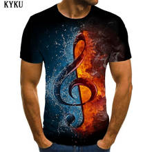 Camiseta masculina com estampa de chamas, camiseta 3d casual para homens, roupas estilo hip hop, tamanho grande 2024 - compre barato