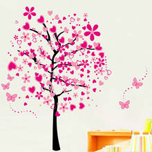Romantic Pink Plum Flower Tree Wall Sticker Large Vinyl Removable Poster Stickers Wedding Room Decor House Decoration Wallpaper 2024 - buy cheap