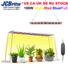 JCBritw LED Grow Light with Stand White Red Blue Full Spectrum100W Growing Lamp Hanging Panel Dimmable with Timer Function 2024 - buy cheap