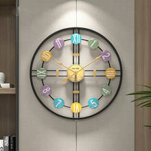 Relógio de parede grande com design moderno e minimalista, relógio em metal silencioso, para decoração criativa de sala de estar, design nórdico, dl60wc 2024 - compre barato