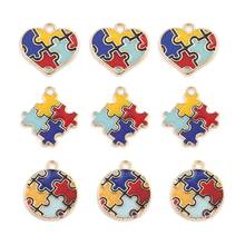 DoreenBeads Puzzle Series Charms Pendant Multicolor Autism Awareness Puzzle Piece Pendant Jewelry DIY Findings For Autistic 2024 - buy cheap