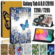 Чехол для планшета Samsung Galaxy Tab A T290/T295 (2019), 8,0 дюйма, чехол-подставка из искусственной кожи с принтом бабочки + Бесплатный стилус 2024 - купить недорого