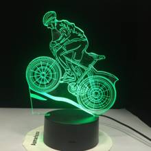 Bicycle Racer 3D LED Night Light with 7 Colors Light for Home Decoration Lamp Friends Kids Office Light AW-824 2024 - buy cheap