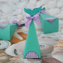 50pcs Mermaid Laser Cut Candy Box Gift Box DIY Kids Boxes Baby Shower Guest Party Favor Christmas Birthday Wedding Decoration 2024 - buy cheap